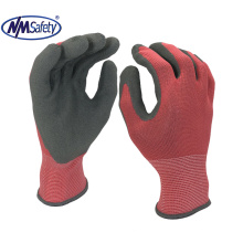 NMSAFETY 15 gauge nylon liner coated foam PVC safety working glove